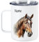 GRAZDesign Edelstahl Thermobecher Pferd mit Namen, Wanderbecher personalisiert Becher 400ml