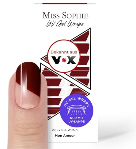 Original Miss Sophie UV Gel Nagelfolien I 20 UV Gel Nagellack-Streifen Mon Amour UV I Für Finger- & Fußnägel