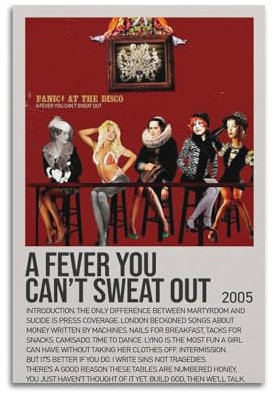 ZLALISA Panic! at The Disco A Fever You Can't Sweat OutArt Album, Leinwandgemälde, Wandkunst-Deco, Hip-Hop-Musikalbum, Ölgemälde, Deko-Leinwand, 30 x 45 cm, ungerahmt, 30 x 45 cm