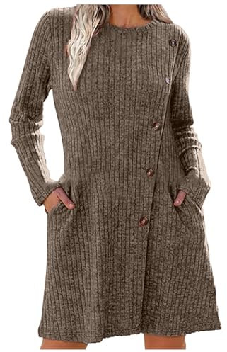 Generico Vestitino Donna Maglione Fucsia Donna Maglie Invernali Donna Maglione di Natale Uomo e Donna Vestito Maglia Abito Donna Autunnale Vestito Nero Lungo Modelli Vestiti Donna Lunghi Invernali