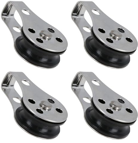 Type 2 Marine Pulley Block 26mm Diameter Nylon Wheel Stainless Steel 4pc