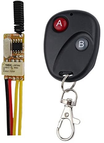 Malloy Mini-HF-Fernschalter 433 MHz 4,2 V 4,5 V 5 V 6 V 7,4 V 9 V 12 V Kleiner Relaiskontakt Drahtloser Schalter NO COM NC Relaiskontakt