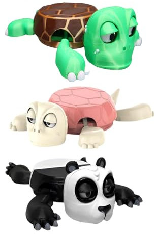 WANSHI 3D-Gedruckter SchildkröTen-Untersetzer Mit Wackelgesicht，GeträNke & Tassen & Glas Untersetzer.Lustiges Geschenk FüR Tierfreunde & Sammler (3PCS)