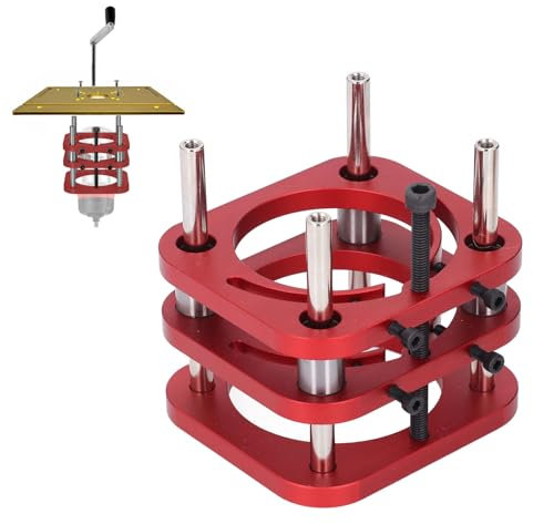 LOCADENCE Router Table Base, 51mm Maximum Hand Cranked Lifting Height Router Table Lift Base, Aluminium Alloy Under Table Router Base for Router Table Saw Insert Base Plate