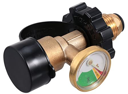 VICASKY Gastankadapter Mit Druckanzeige Robuster Gasflaschenverbinder Für Outdoor Aktivitäten Sichere Verwendung Kompatibel Mit Propangasflaschen Für Camping Und Grillen