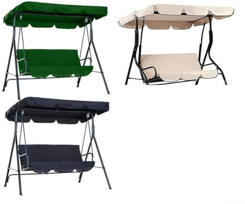 Schützende 210D Oxford Tuch Outdoor Schaukel Baldachin Abdeckung für alle Jahreszeiten (kleiner Dreisitzer Beige)