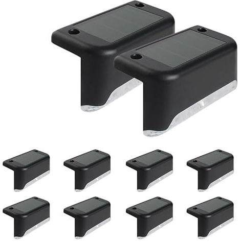MEIION Dekorza Solarleuchten 10er Set – Wasserdichte LED Außenbeleuchtung mit Automatik für Garten, Terrasse, Treppe & Zaun, nooralite nordische gartenbeleuchtung stufenbeleuchtung
