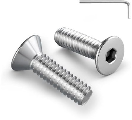 20 Stück M8 x 20 mm Senkkopfschrauben Innensechskant Antrieb Schrauben Edelstahl A2 V2A Vollgewinde mit Innensechskantschlussel