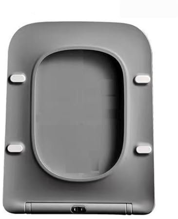 Brigtviee Abattant WC avec Frein De Chute Carré,Lunette De Toilette CarréE,Quick Release,Facile à Nettoyer Top Fixed CharnièRe,Rectangulaire Toilet Seat,UréE-FormaldéHyde,45x 35cm,Gris