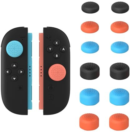 12 Pack Thumb Grips Compatible with Nintendo Switch 2 (2025), WEOTOO Thumb Grip Caps for Switch 2, Enhanced Gaming Grip Set, Joycon Grip Button Stick Cover, Improve Control and Guard Joystick Wear