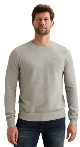 PME Legend Herren Sweatshirt Crewneck American Classic - Regular Fit S - 3XL, Größe:M, Farbe:PLS2511499 Light Grey Melee