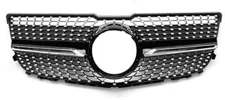 Kühlergrill Vorne Für Mercedes Für Benz GLK-Klasse X204 GLK260 GLK300 GLK350 2013-2015 Upgrade Diamond Style Grills Front Hood Grille Racing Grill Doppelsteg Grill(Schwarz)