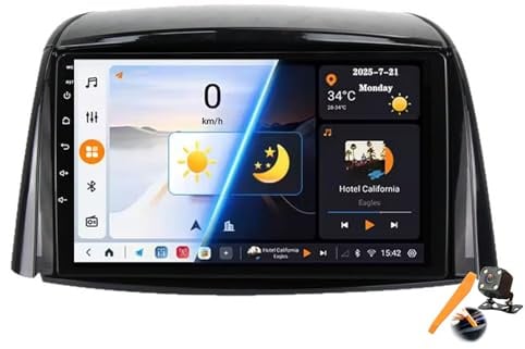 M6 pro3,Android 15.0 Navi 2 DIN Stereo Ersatz für Koleos 2008-2016 Autoradio Sat GPS Navigation 9 Zoll Cartablet DVD Multimedia Player FM BT Receiver mit Android Auto Carplay
