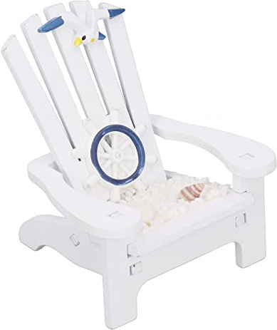 LIYJTK Mini-Strandstuhl, Ornament, natürliches Kiefernholz, robust, Adarondak, nautischer Stil, Mini-Strandstuhl aus Holz, für Zuhause, Büro, Hotel