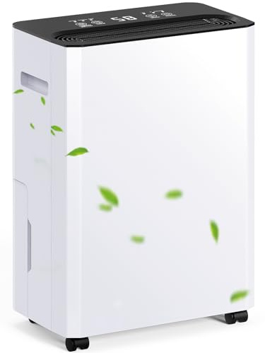 12L/Day Dehumidifiers for Home, Dehumidifier for Drying Clothes Against Damp/Condensation, Energy-Saving Compressor, 24Hr Timer Quiet Dehumidifier for Bedrroom with Drainage Hose（12L/Day)