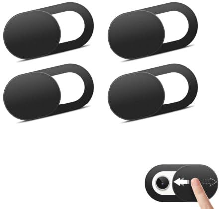 Webcam Cover Slide,Privacy Protector Covers for MacBook Air Pro, Laptop (Black, 4Pcs) | Camera Covers,Ultra Thin Design Web for iPad, PC/Computer, iPhone