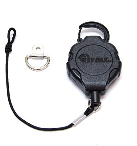 KEY-BAK MIC-BAK CB Radio Retractable Tether, 36 Kevlar Cord, 8 Nylon Attachment Loop, D-Ring Mount Included