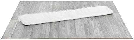 CanadianCat Company | Plüschmatte - Fensterliege | weiß | ca. 115 cm x 25 cm - Katzen Kuschelmatte für Fensterbank