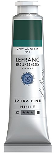 Lefranc Bourgeois 405105 extra feine Ölfarbe in Künstlerqualität aus hochwertigen Pigmenten, lebendige Farben, hohe Lichtechtheit, 40ml Tube - Englischgrün Nr. 1