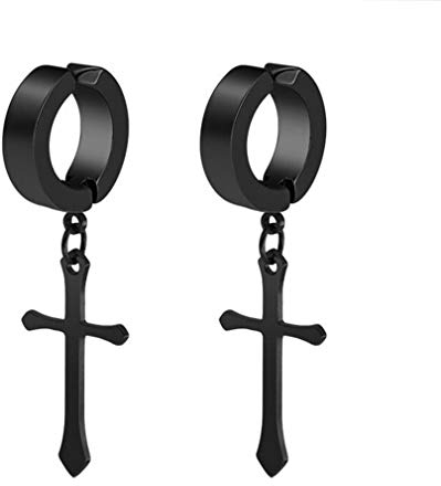 Non-Piercing Clip-On-Ohrringe Herren Damen Kreuz Baumel Creolen Ohrclips Ohrringe Set Clips Ohne Ohrloch Ostern Weihnachten