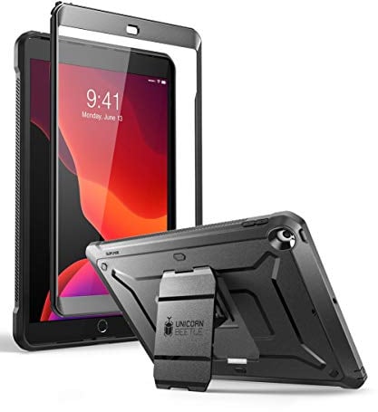 SUPCASE Custodia per iPad 10.2 (2021/2020/2019), con Protezione dello Schermo Integrata per iPad 9a Generazione/8a Generazione/7a Generazione (Nero)