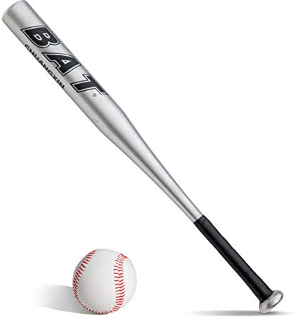 BigTree Baseball Bats Set Baseball Bat Stick Silver+Baseball Aluminum 25inch Baseball Bat and Ball Set Adult Outdoor Training Practise Waterproof Anti Slip Handle Metal