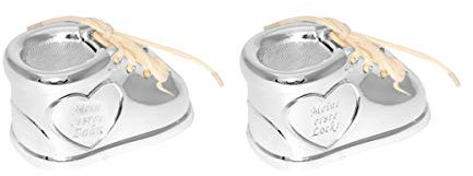 Brillibrum Design 2er Geschenke Set für Kinder Milchzahndose + Lockendose Taufgeschenk Geburt zahndose Silber aus Metall versilbert Junge und Mädchen (Mit Gravur)