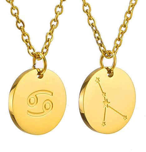 AFSTALR Sternzeichen Kette Krebs Gold für Damen Horoskop Kette Mutter Tochter Freunde Geburtstagsgeschenk