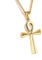 dsanbo Edelstahl Halskette Anhänger Ägypten Ankh Kreuz mit 62cm Kette für Männer Frauen Schmuck, Silber Schwarz Gold