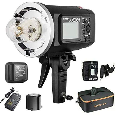 Godox AD600BM Bowens Mount 600Ws GN87 HSS Outdoor Flash Strobe Light with 2.4G Wireless X System, 8700mAh Battery, W/Godox CB-09 Carrying Bag and Godox PB-600 Portable Flash Bag
