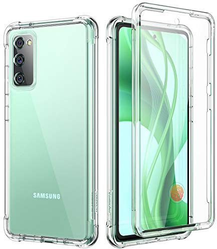 SURITCH für Samsung S20 FE Hülle Schutzhülle 360°Stoßfest Transparent Front Und Rückenschutz Handyhülle mit Kameraschutz Klar TPU Bumper Eingebautem Displayschutz für Samsung Galaxy S20 FE 6,5”