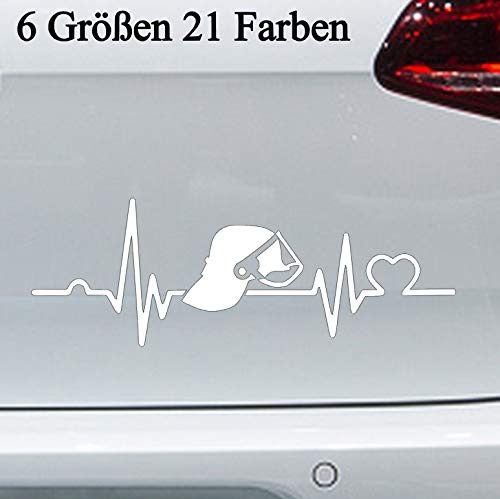 Herzschlag Love Feuerwehr -6 Größen- Aufkleber Sticker Firefighter Fire Herz FFW in 6 Größen und 21 Farben