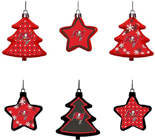 NFL Tampa Bay Buccaneers Baumbehang 6-teiliges Ornament Set Tree and Star Weihnachtsbaum Kugeln
