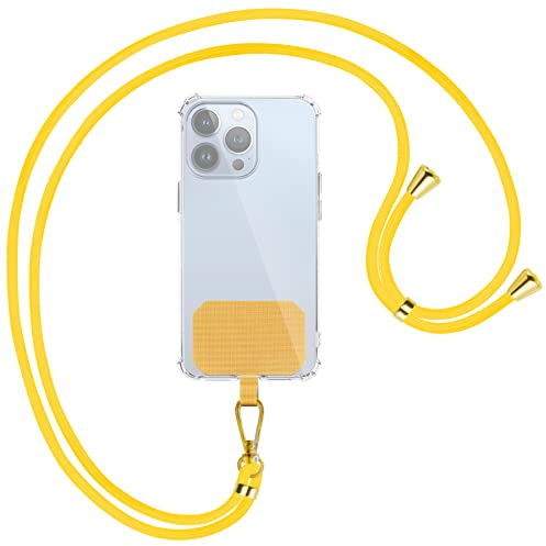 mtb more energy® Universal Handykette - Gelb/Gold - kompatibel mit vielen Handyhüllen - hochwertiges Band Seil Kordel zum Umhängen