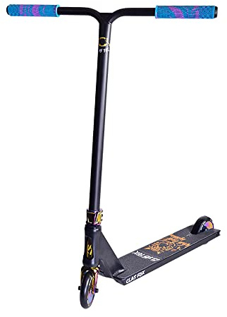 CLAS FOX Pro Freestyle Stunt-Scooter, 110 mm, Profi-Roller, Kick-Scooter-HIC-Kompressionssystem, professionelle Freestyle-Scooter-Tricks und BMX-Stunts für Kinder für Erwachsene, Regenbogen
