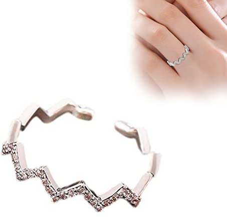 Zick-Zack-Ring für Damen mit der Aufschrift To My Daughter Highs And Lows (Silber), Silber