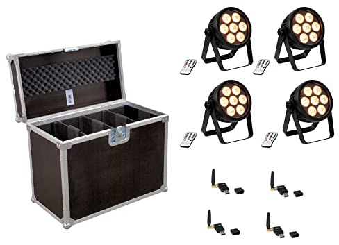 EUROLITE Set 4x LED 7C-7 Silent Slim Spot + USB QuickDMX + Case