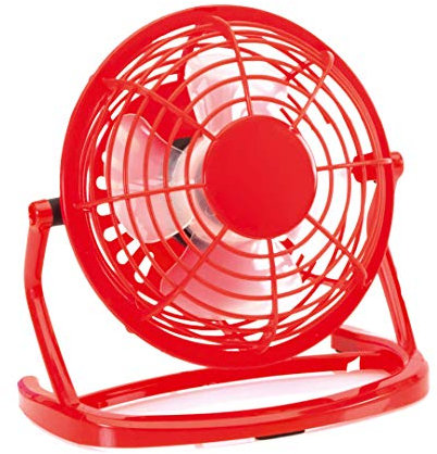 Begoon Ventilatore da ufficio, 14 cm, mini ventilatore USB, silenzioso, (Rosso)