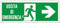 NEW CARTELLO SEGNALETICO UNI - Cartello con scritta 'uscita di emergenza destra' - Adesivo Extra Resistente, Pannello in Forex, Pannello In Alluminio (ADESIVO 30X12 cm)