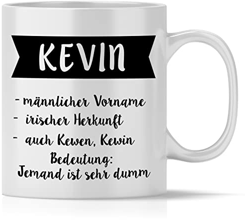 mindmonkeys® Tasse mit Spruch Kevin Duden mit Spruch Witzig als Dankeschön Keramik 300 ml