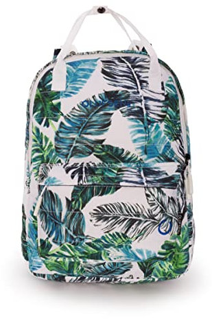 OLUFSENKids,STOCKHOLM Kinderrucksack,Wasserdicht,Mit Anti-Diebstahl-Tasche und Fach für 15.6 Zoll Tablet und PC,gepolsterter Rucksack und Schulterpolster,30x12.5x41 cm,Grün, Grüne Blätter bedruckt