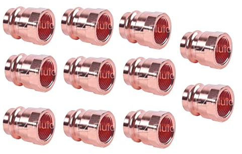 (10) EZ-FLUID 2,5 cm FIP x Presse Kupfer Presse Buchse Adapter Druck Kupfer Fitting LF pro Presse weiblich NPT x Pressanschluss Wohn-, Gewerbe- und Sanitärinstallationen