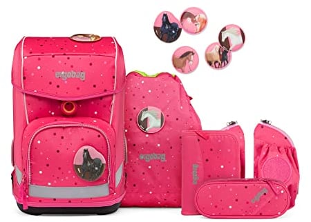 ergobag Unisex Kinder Kinderrucksack, Urlaub auf dem ReitBärhof-Pink, Einheitsgröße