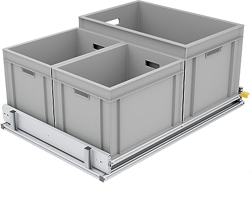 Auszugssystem für den Camper Ausbau, extra kurz und breit, Belastung 220kg, 60cm Tiefe, Eurobox (Breite: 80cm)