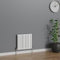 WarmeHaus Radiatore di design orizzontale a colonna a schermo piatto, 600 x 612 mm, bianco, singolo, riscaldamento centralizzato, per bagno, camera da letto, cucina, corridoio, soggiorno