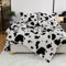 Luofanfei Winter Warme Bettwäsche 135x200 4teilig Frottee Cashmere Touch Plüsch Fleece Flauschige Bettwäsche Schwarz Weiß Kuhmuster Kinder Samt Winterbettwäsche Bettbezug 135 x 200 mit Reißverschluss
