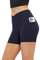 Glacspyg Radlerhose Damen mit Tasche Kurze Sporthose V-Taille High Waist Gym Shorts Kurze Leggings für Yoga Gym Fitness Laufen Marineblau M