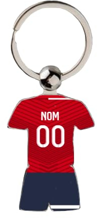 Porte Clé Football Lille 2023 2024 Maillot Domicile Personnalisable avec Nom et Numéro