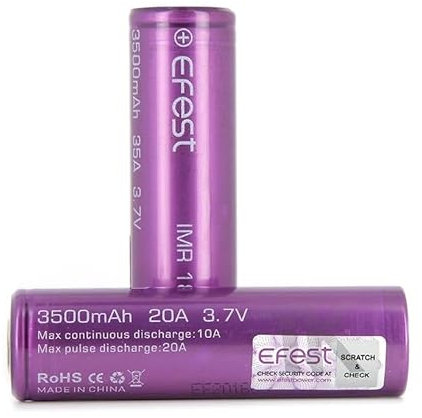 EFEST 3500 20A High Drain Flat Top Batteries (Pack of 2) with Protective Plastic Case for Vaping Mods and Electronics E Cigarettes Vape Kit No Nicotine