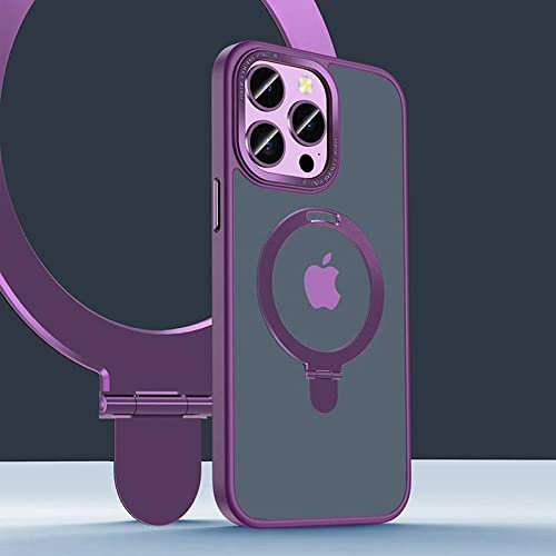 Étui de téléphone avec Support d'anneau magnétique pour iPhone 14 13 12 15 Pro Max Couverture sans Fil étui de téléphone Portable Antichoc, Violet Profond, pour iPhone 12 Pro
